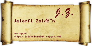 Jelenfi Zalán névjegykártya